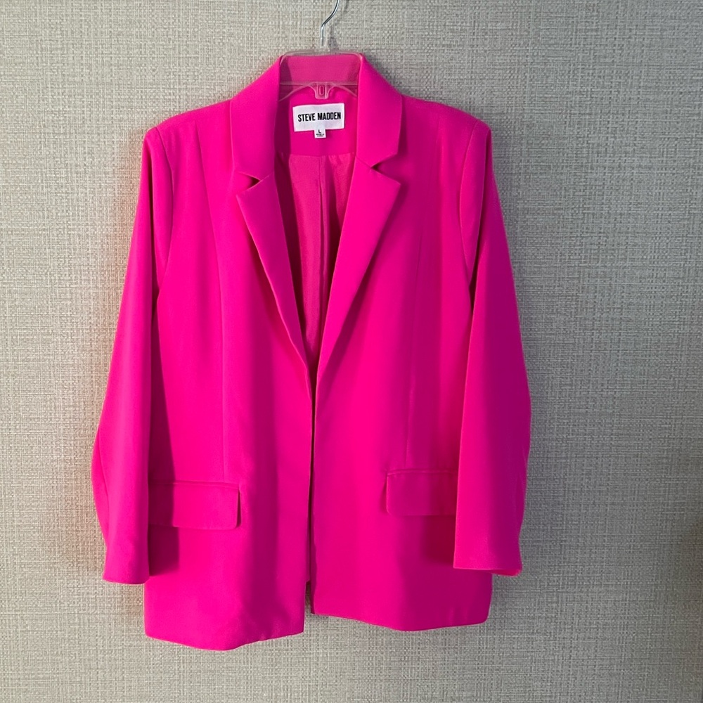 Steve Madden Hot Pink Payton Open Blazer/Jacket Size L. New.